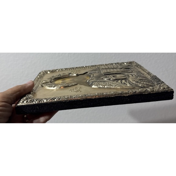 Vtg Icon Jesus Christ Wood Metal Hang Picture 3D Orthodox Panno 6"x8" Wall Decor - Picture 10 of 15